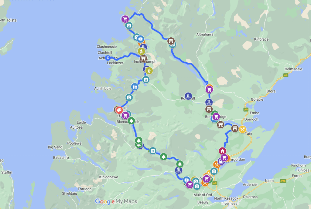 North West Day 2 itinerary MyMap